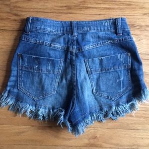 High rise jean shorts